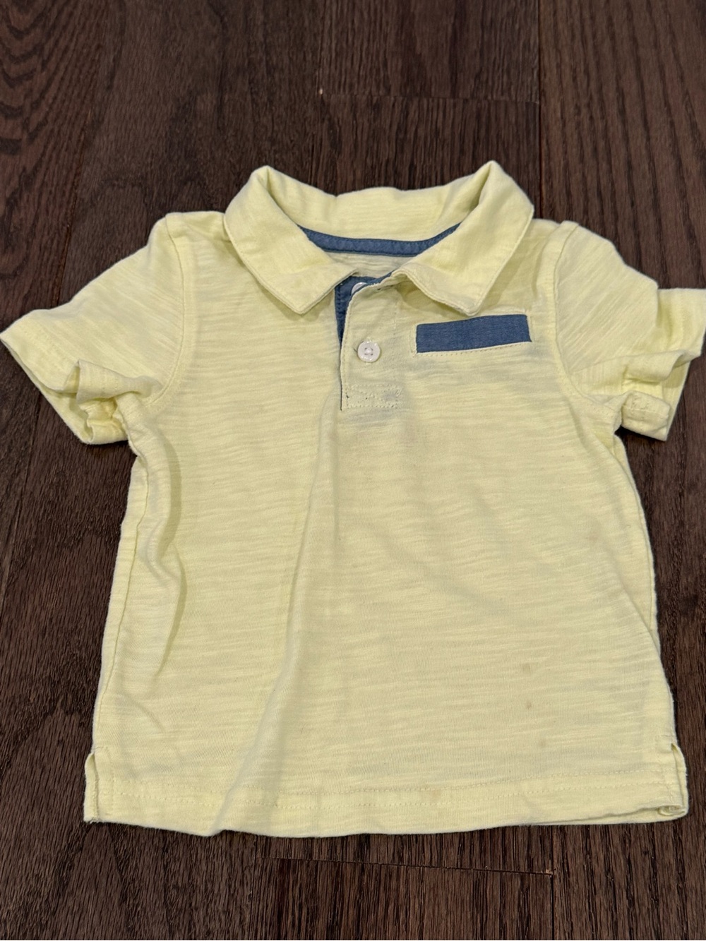 Baby Boy Yellow Polo Shirt with Contrast Trim